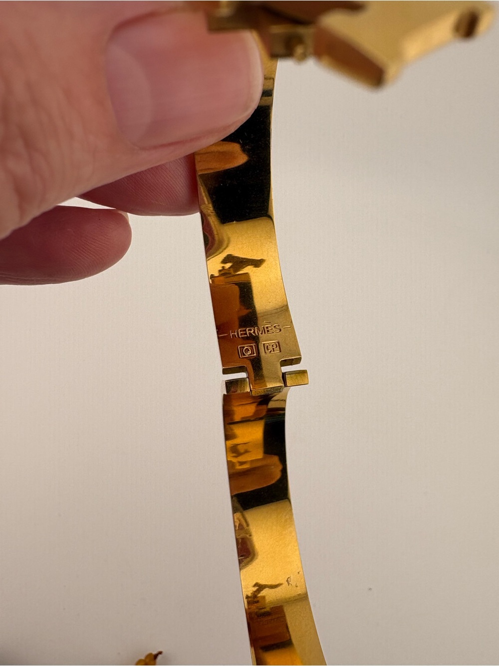 Hermès H Clic Clac Bracelet – Black & Gold Tone | Fits Up to 6.5” Wrist - Picture 6 of 12